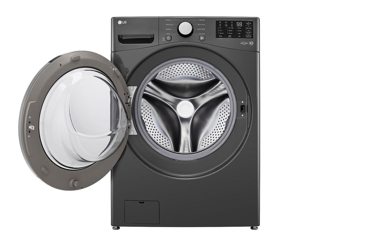 LG 27 in. 5.0 cu. ft. Stackable Front Load Washer with 6 Motion Technology,  Tub Clean System & Speed Wash Cycle - Middle Black