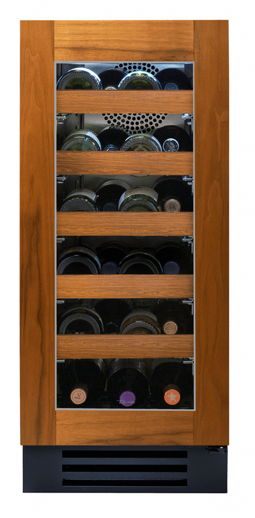 True Residential TWC15LOGC 15 Inch Single Zone Overlay Glass Door Left Hinge Undercounter Wine Cabinet