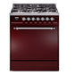 Ilve UP30QNMPBUC Nostalgie Ii 30 Inch Dual Fuel Natural Gas Freestanding Range In Burgundy With Chrome Trim