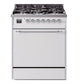 Ilve UP30QNMPWHCLP Nostalgie Ii 30 Inch Dual Fuel Liquid Propane Freestanding Range In White With Chrome Trim