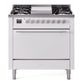 Ilve UP36FQMPWHLP Professional Plus Ii 36 Inch Dual Fuel Liquid Propane Freestanding Range In With Trim