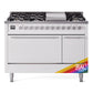 Ilve UP48FQMPRA Professional Plus Ii 48 Inch Dual Fuel Natural Gas Freestanding Range In Ral Custom Color With Trim