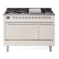 Ilve UP48FQNMPAWC Nostalgie Ii 48 Inch Dual Fuel Natural Gas Freestanding Range In Antique White With Chrome Trim