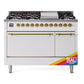 Ilve UP48FQNMPRAG Nostalgie Ii 48 Inch Dual Fuel Natural Gas Freestanding Range In Ral Custom Color With Brass Trim