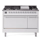 Ilve UP48FQNMPWHCLP Nostalgie Ii 48 Inch Dual Fuel Liquid Propane Freestanding Range In White With Chrome Trim