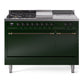 Ilve UP48FSQNMPEGBLP Nostalgie Ii 48 Inch Dual Fuel Liquid Propane Freestanding Range In Emerald Green With Bronze Trim