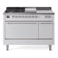 Ilve UP48FSQNMPWHCLP Nostalgie Ii 48 Inch Dual Fuel Liquid Propane Freestanding Range In White With Chrome Trim