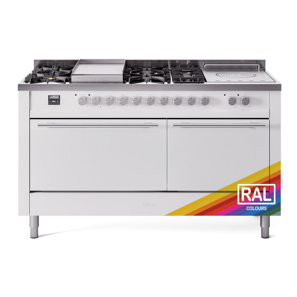 Ilve UP60FSQMPRA Professional Plus Ii 60 Inch Dual Fuel Natural Gas Freestanding Range In Ral Custom Color With Trim