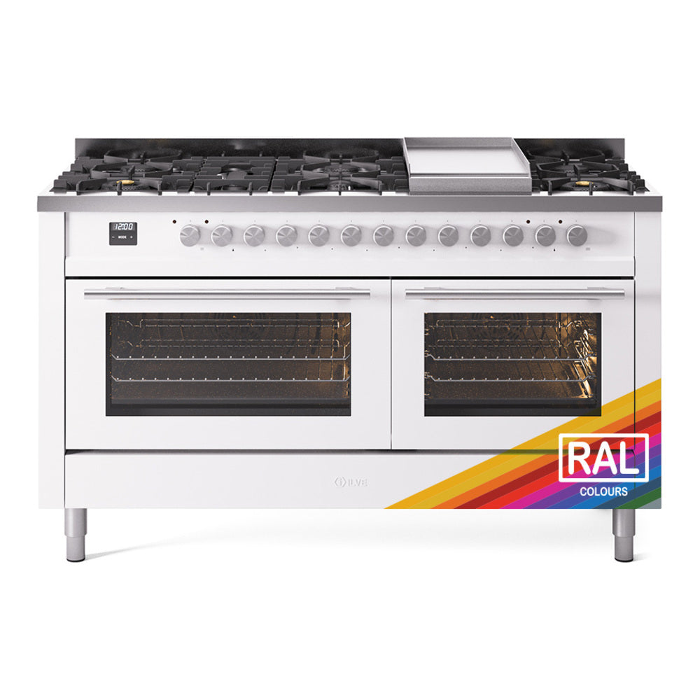 Ilve UP60FWMPRA Professional Plus Ii 60 Inch Dual Fuel Natural Gas Freestanding Range In Ral Custom Color With Trim