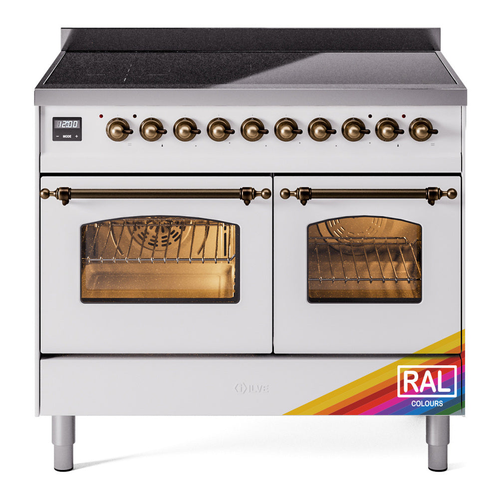 Ilve UPDI406NMPRAB Nostalgie Ii 40 Inch Electric Freestanding Range In Ral Custom Color With Bronze Trim