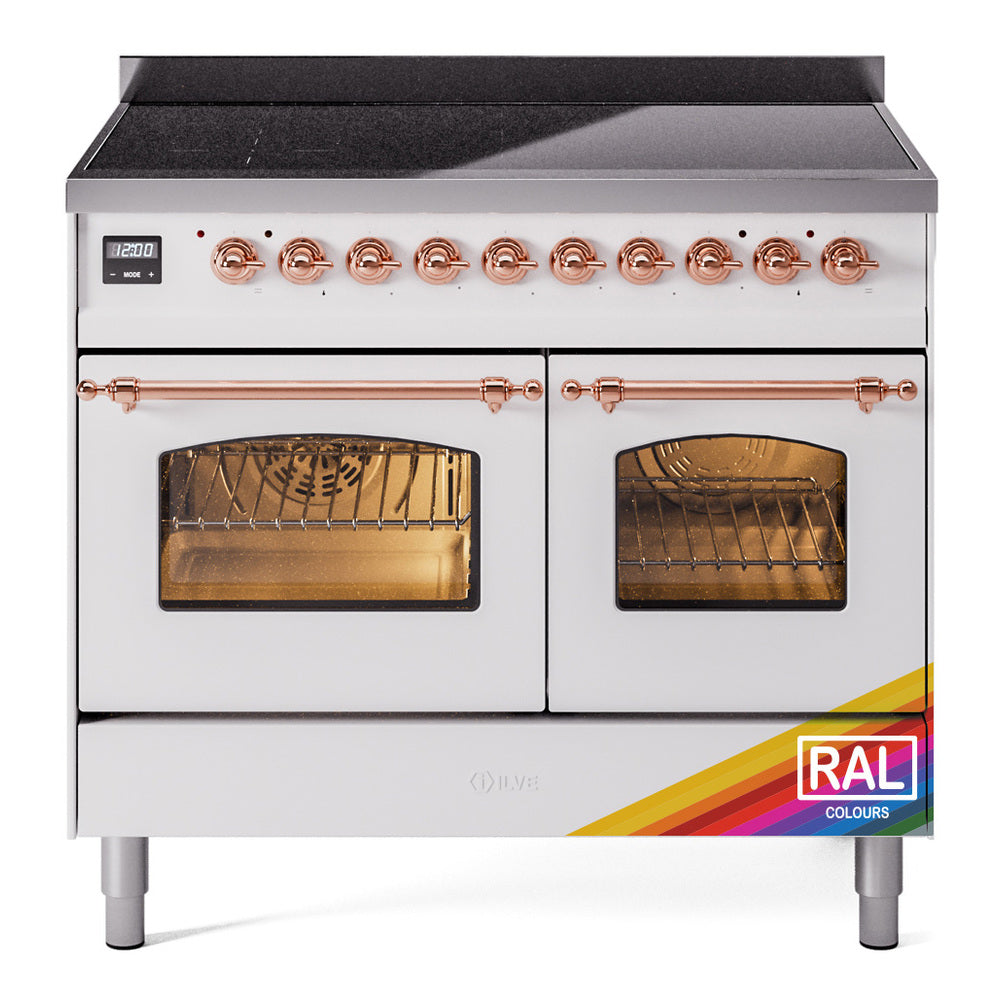 Ilve UPDI406NMPRAP Nostalgie Ii 40 Inch Electric Freestanding Range In Ral Custom Color With Copper Trim