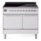 Ilve UPDI406QMPWH Professional Plus Ii 40 Inch Electric Freestanding Range In White With Trim