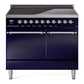 Ilve UPDI406QNMPMBC Nostalgie Ii 40 Inch Electric Freestanding Range In Blue With Chrome Trim