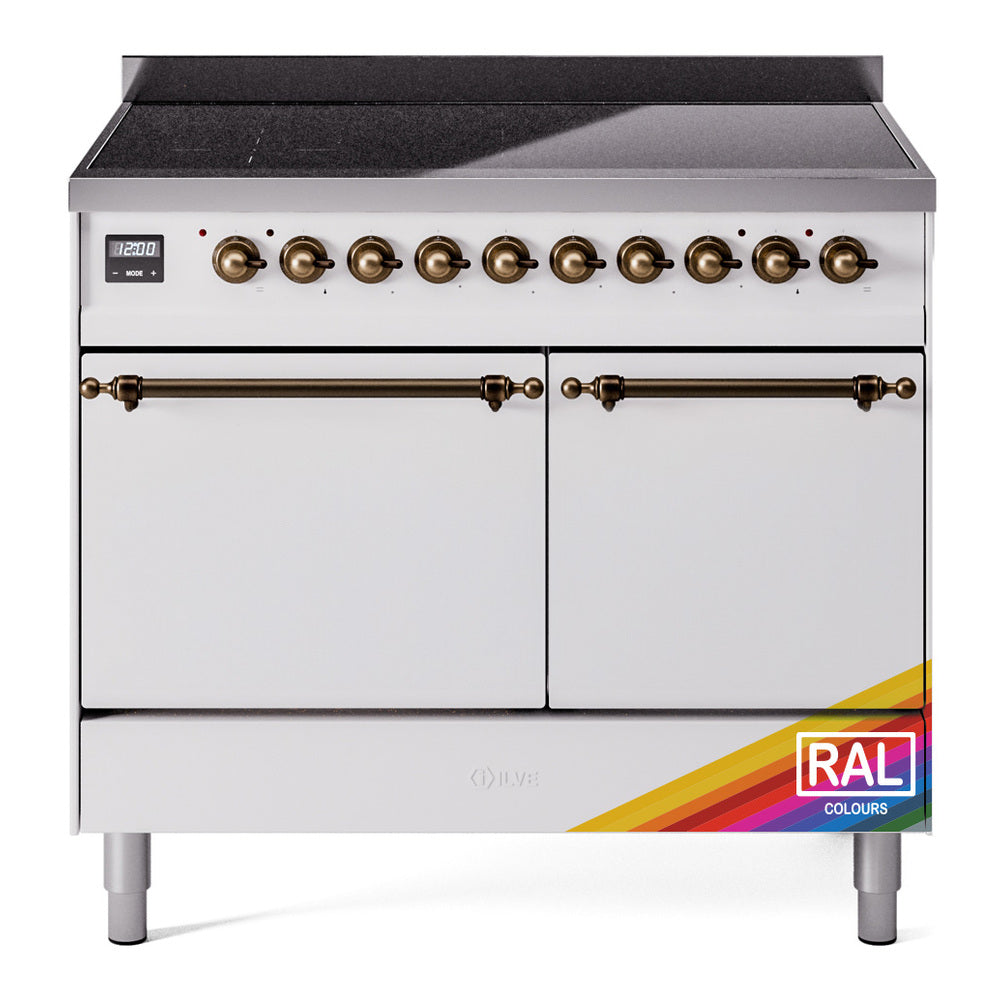 Ilve UPDI406QNMPRAB Nostalgie Ii 40 Inch Electric Freestanding Range In Ral Custom Color With Bronze Trim