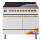 Ilve UPDI406QNMPRAG Nostalgie Ii 40 Inch Electric Freestanding Range In Ral Custom Color With Brass Trim