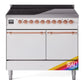 Ilve UPDI406QNMPRAP Nostalgie Ii 40 Inch Electric Freestanding Range In Ral Custom Color With Copper Trim