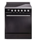 Ilve UPI304QMPBK Professional Plus Ii 30 Inch Electric Freestanding Range In Black With Trim