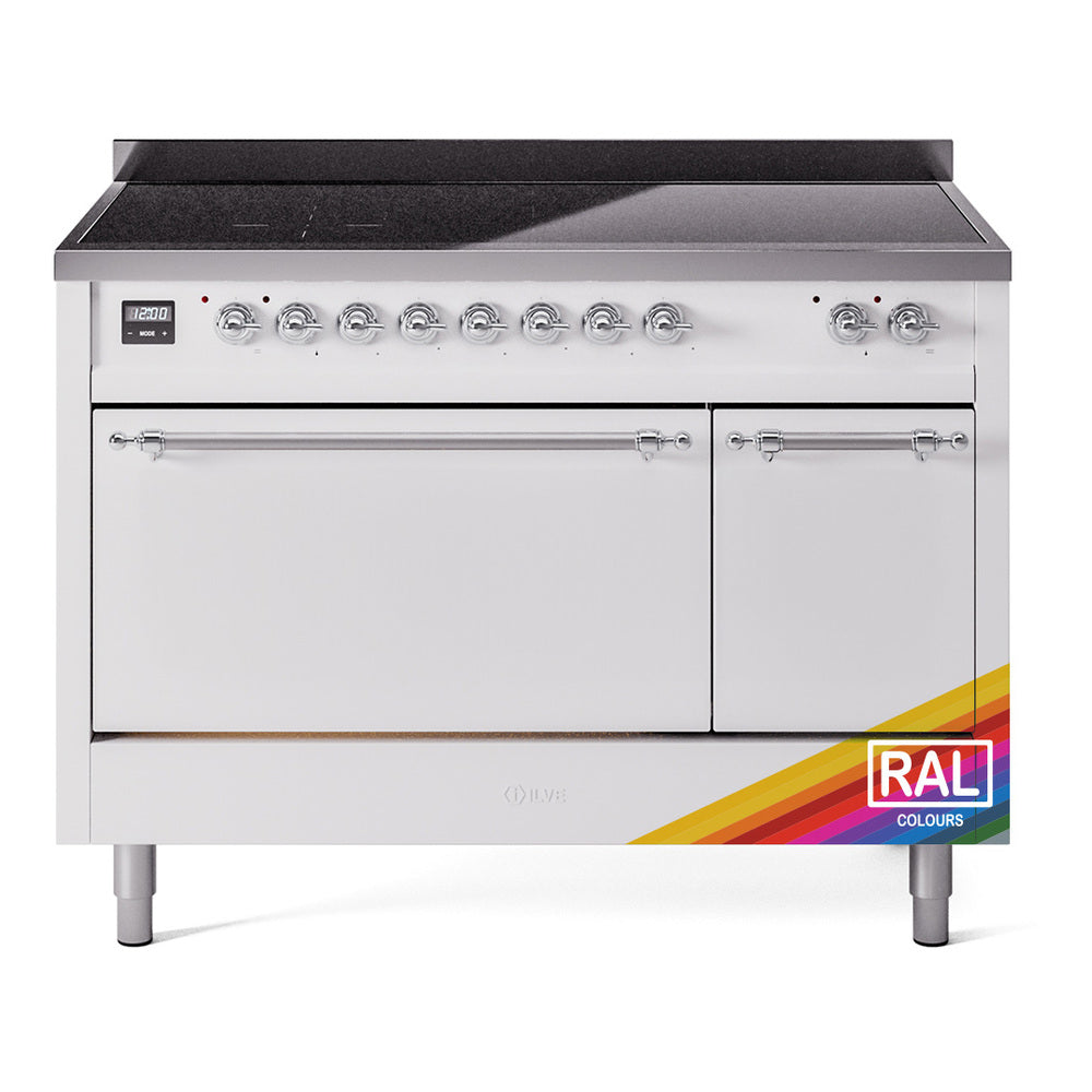 Ilve UPI486QNMPRAC Nostalgie Ii 48 Inch Electric Freestanding Range In Ral Custom Color With Chrome Trim