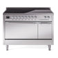 Ilve UPI486QNMPSSC Nostalgie Ii 48 Inch Electric Freestanding Range In Stainless Steel With Chrome Trim