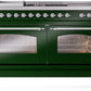 Ilve UP60FSNMPEGC Nostalgie Ii 60 Inch Dual Fuel Natural Gas Freestanding Range In Emerald Green With Chrome Trim