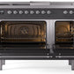 Ilve UP48FSNMPMGC Nostalgie Ii 48 Inch Dual Fuel Natural Gas Freestanding Range In Matte Graphite With Chrome Trim