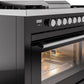 Ilve UP36FWMPBK Professional Plus Ii 36 Inch Dual Fuel Natural Gas Freestanding Range In Glossy Black With Trim