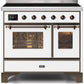 Ilve UMDI10NS3WHB Majestic Ii 40 Inch Electric Freestanding Range In White With Bronze Trim