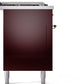 Ilve UP60FSNMPBUG Nostalgie Ii 60 Inch Dual Fuel Natural Gas Freestanding Range In Burgundy With Brass Trim