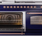 Ilve UP60FSNMPMBP Nostalgie Ii 60 Inch Dual Fuel Natural Gas Freestanding Range In Blue With Copper Trim