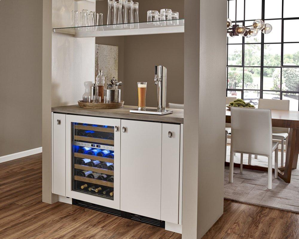 True Residential TWC15LOGC 15 Inch Single Zone Overlay Glass Door Left Hinge Undercounter Wine Cabinet