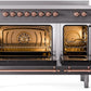 Ilve UPI486NMPMGP Nostalgie Ii 48 Inch Electric Freestanding Range In Matte Graphite With Copper Trim