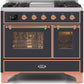 Ilve UMD10FDNS3MGP Majestic Ii 40 Inch Dual Fuel Natural Gas Freestanding Range In Matte Graphite With Copper Trim