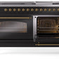 Ilve UP60FNMPBKGLP Nostalgie Ii 60 Inch Dual Fuel Liquid Propane Freestanding Range In Glossy Black With Brass Trim