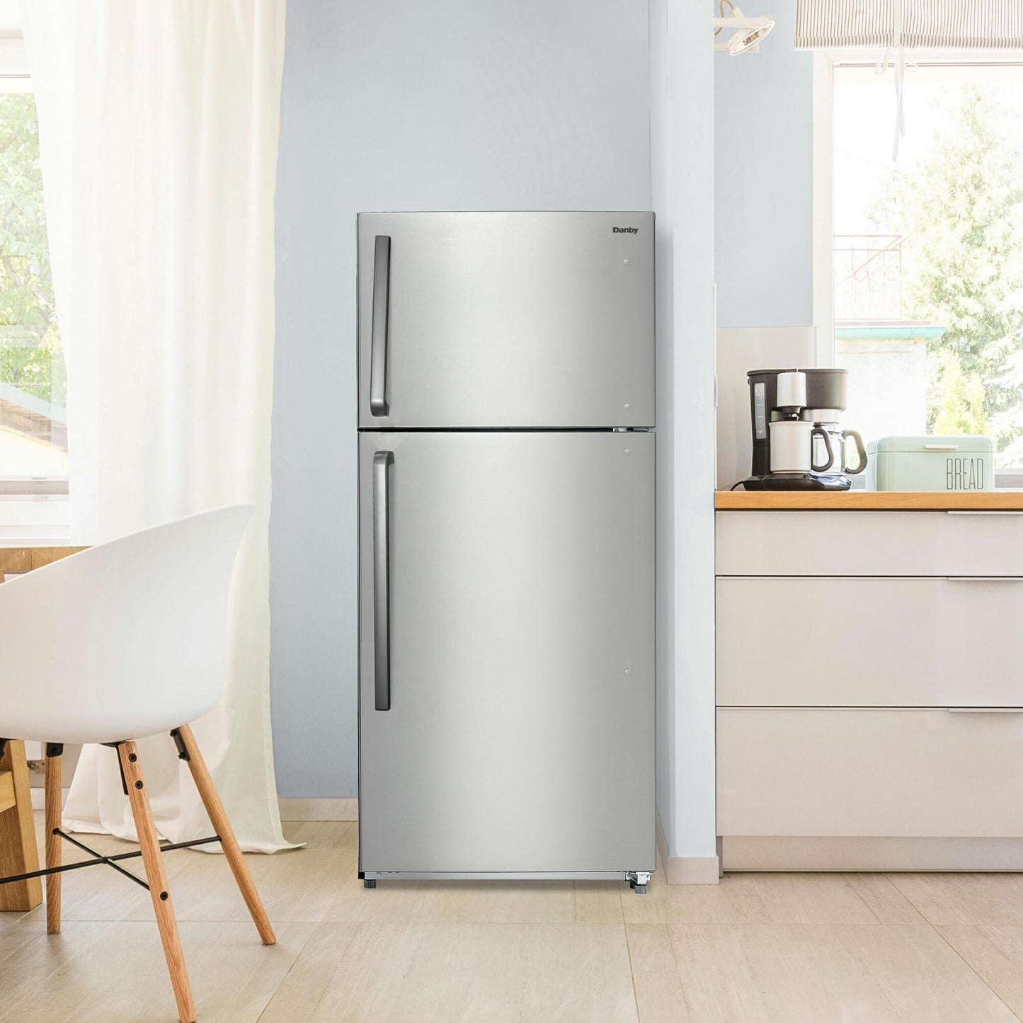 Danby DFF180E2SSDB Danby 18.1 Cu. Ft. Apartment Size Fridge Top Mount In Stainless Steel