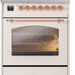 Ilve UP30NMPAWP Nostalgie Ii 30 Inch Dual Fuel Natural Gas Freestanding Range In Antique White With Copper Trim