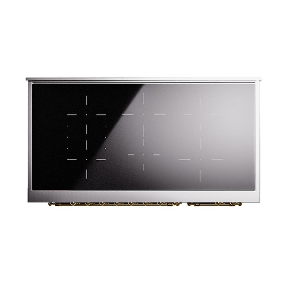 Ilve UNI486QNMPMGG Ilve Uni486Qnmpmgg Nostalgie Ii Noblesse 48" Induction Range (Solid Door, Graphite Matte, Brass)