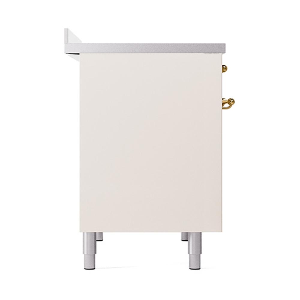 Ilve UNDI406QNMPAWG Ilve Undi406Qnmpawg Nostalgie Ii Noblesse 40" Induction Range (Solid Door, Antique White, Brass)