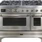 Ilve UM12FDNS3SSCLP Majestic Ii 48 Inch Dual Fuel Liquid Propane Freestanding Range In Stainless Steel With Chrome Trim