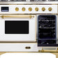 Ilve UMD10FDNS3WHG Majestic Ii 40 Inch Dual Fuel Natural Gas Freestanding Range In White With Brass Trim