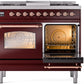 Ilve UPD40FNMPBUP Nostalgie Ii 40 Inch Dual Fuel Natural Gas Freestanding Range In Burgundy With Copper Trim