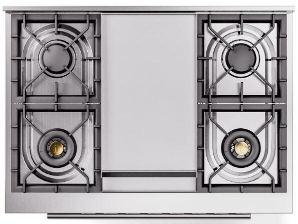 Ilve UP36FQMPBG Professional Plus Ii 36 Inch Dual Fuel Natural Gas Freestanding Range In With Trim