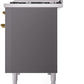 Ilve UP48FNMPMGGLP Nostalgie Ii 48 Inch Dual Fuel Liquid Propane Freestanding Range In Matte Graphite With Brass Trim