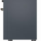 Ilve UPI366NMPBGB Nostalgie Ii 36 Inch Electric Freestanding Range In Blue Grey With Bronze Trim