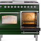 Ilve UPD40FNMPEGCLP Nostalgie Ii 40 Inch Dual Fuel Liquid Propane Freestanding Range In Emerald Green With Chrome Trim