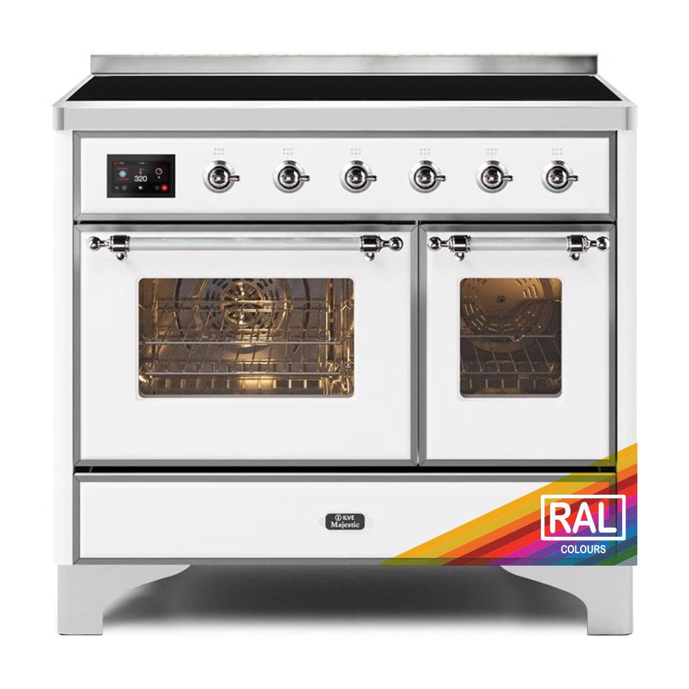 Ilve UMDI10NS3RAC Ilve Majestic Ii 40 Umdi10Ns3Rac Freestanding Electric Range With Induction Double Oven With Triple Glass Door In Ral Color With Chrome Knobs