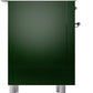 Ilve UP36FNMPEGCLP Nostalgie Ii 36 Inch Dual Fuel Liquid Propane Freestanding Range In Emerald Green With Chrome Trim