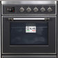 Ilve UMI30NE3MGC Majestic Ii 30 Inch Electric Freestanding Range In Matte Graphite With Chrome Trim