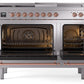 Ilve UP48FSNMPSSP Nostalgie Ii 48 Inch Dual Fuel Natural Gas Freestanding Range In Stainless Steel With Copper Trim