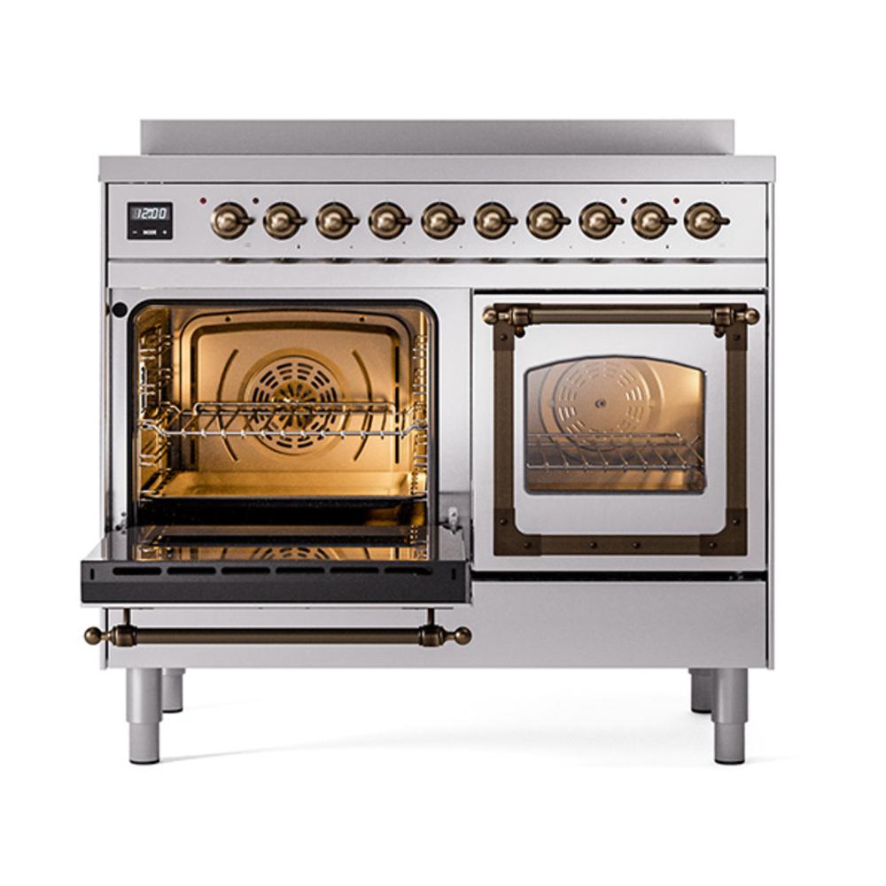 Ilve UNDI406NMPSSB Ilve Undi406Nmpssb Nostalgie Ii Noblesse 40" Induction Range (Triple Glass Door, Stainless Steel, Burnished)