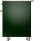 Ilve UP36FNMPEGCLP Nostalgie Ii 36 Inch Dual Fuel Liquid Propane Freestanding Range In Emerald Green With Chrome Trim